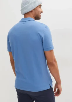 bonprix Shirts & Polos|Basics|Piqué-Poloshirt aus reiner Bio-Baumwolle kristallblau