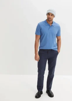bonprix Shirts & Polos|Basics|Piqué-Poloshirt aus reiner Bio-Baumwolle kristallblau