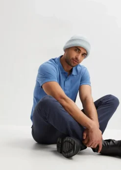 bonprix Shirts & Polos|Basics|Piqué-Poloshirt aus reiner Bio-Baumwolle kristallblau