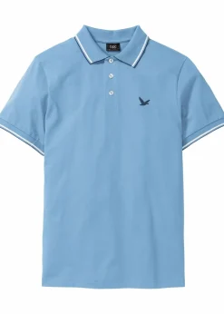 bonprix Shirts & Polos|Basics|Piqué-Poloshirt aus reiner Bio-Baumwolle hellblau