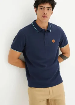 bonprix Große Größen|Shirts & Polos|Piqué-Poloshirt aus reiner Bio-Baumwolle dunkelblau