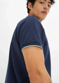bonprix Große Größen|Shirts & Polos|Piqué-Poloshirt aus reiner Bio-Baumwolle dunkelblau