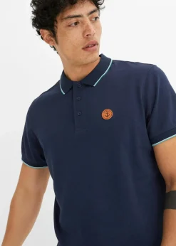 bonprix Große Größen|Shirts & Polos|Piqué-Poloshirt aus reiner Bio-Baumwolle dunkelblau
