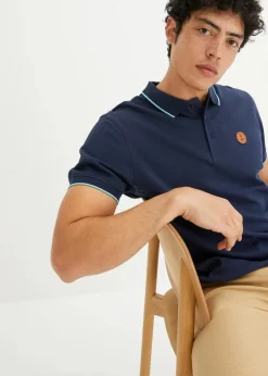 bonprix Große Größen|Shirts & Polos|Piqué-Poloshirt aus reiner Bio-Baumwolle dunkelblau