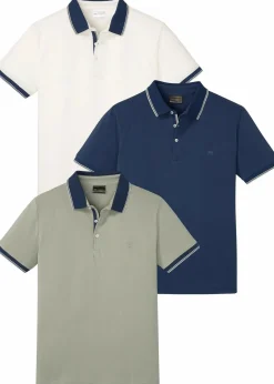 Piqué-Poloshirt aus reiner Baumwolle (3er Pack)|bonprix Clearance