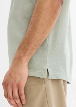 Piqué-Poloshirt mit Reißverschluss aus reiner Baumwolle|bonprix Sale