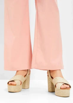 Plateau-Sandaletten in Bast-Optik|bonprix Clearance