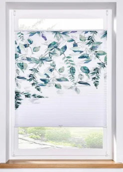 Plissee mit Blätter Druck|bonprix Hot