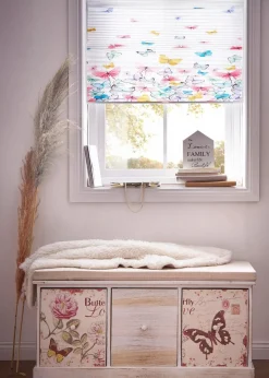 bonprix Plissees|Plissee mit Schmetterlingen weiß/bunt