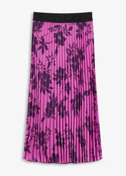 bonprix Bekleidung·Sportbekleidung|Röcke|Plissée-Rock pfingstrose/dunkellila geblümt