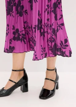 bonprix Bekleidung·Sportbekleidung|Röcke|Plissée-Rock pfingstrose/dunkellila geblümt