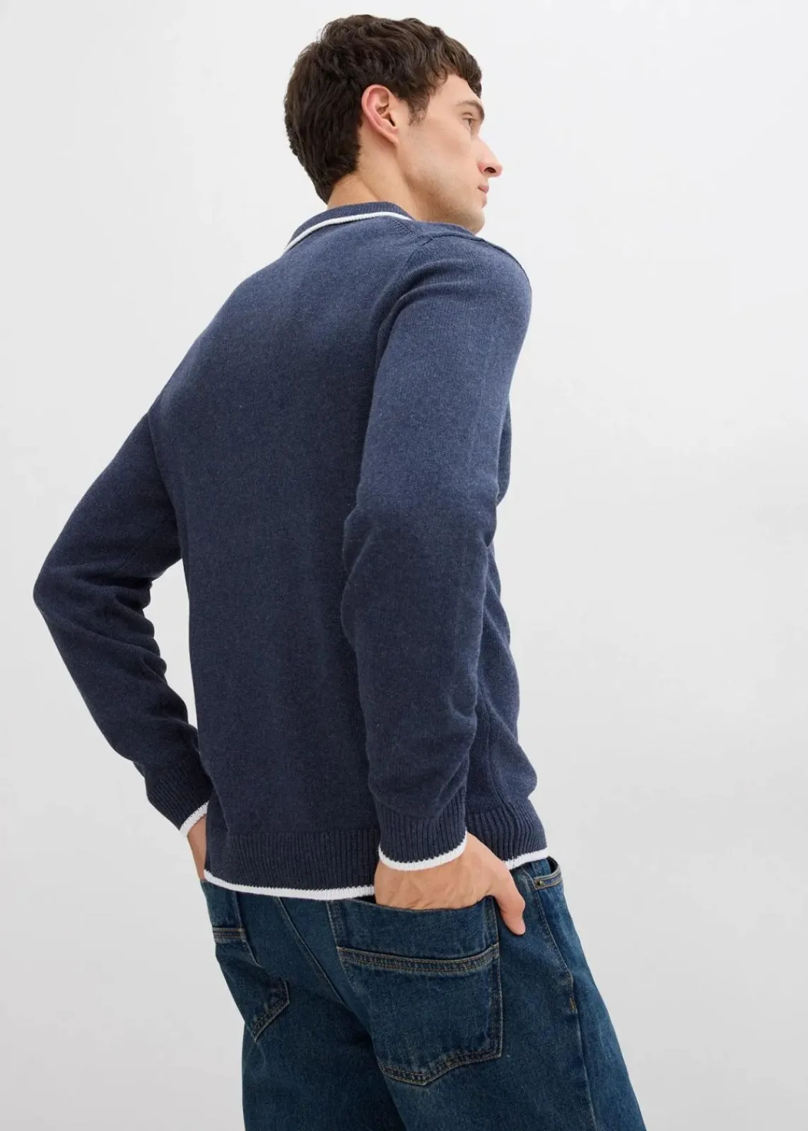 Polo Pullover mit recycelter Baumwolle|bonprix Online