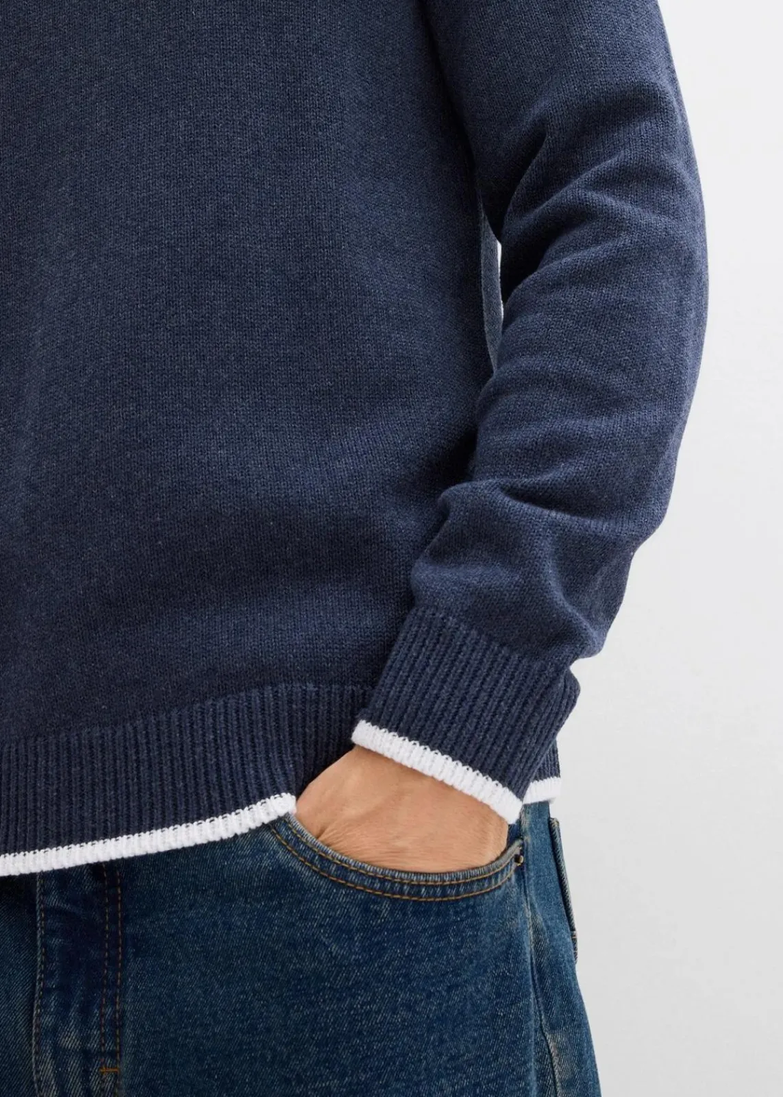 Polo Pullover mit recycelter Baumwolle|bonprix Online