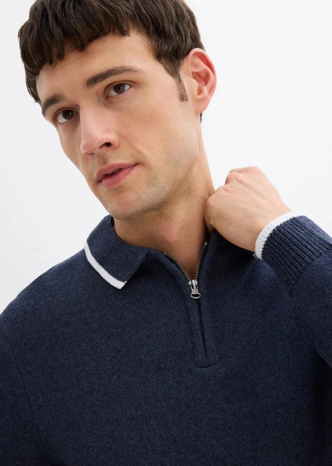 Polo Pullover mit recycelter Baumwolle|bonprix Online