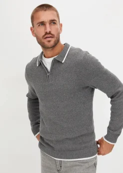 Polo Pullover mit recycelter Baumwolle|bonprix Discount