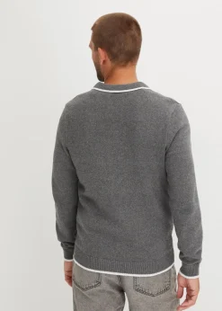 Polo Pullover mit recycelter Baumwolle|bonprix Discount
