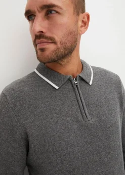 Polo Pullover mit recycelter Baumwolle|bonprix Discount