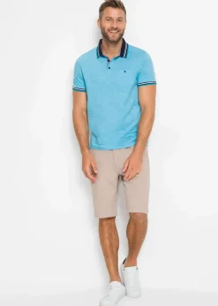 bonprix Shirts & Polos|Große Größen|Poloshirt aus reiner Baumwolle türkis meliert