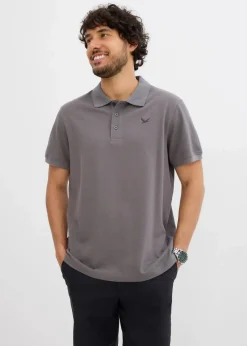 bonprix Shirts & Polos|Basics|Poloshirt aus reiner Bio-Baumwolle (2er Pack) rauchgrau+wollweiß