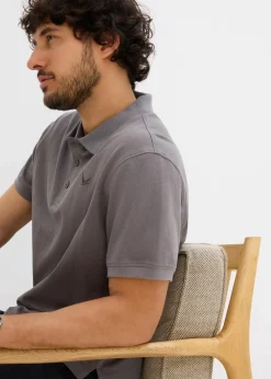 bonprix Shirts & Polos|Basics|Poloshirt aus reiner Bio-Baumwolle (2er Pack) rauchgrau+wollweiß