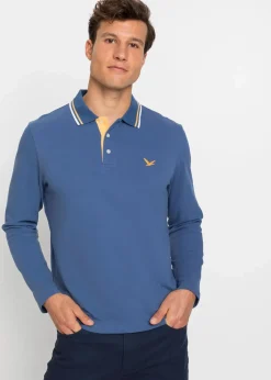 bonprix Shirts & Polos|Große Größen|Poloshirt aus reiner Bio-Baumwolle (2er Pack) hellindigo + graugrün