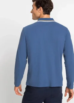 bonprix Shirts & Polos|Große Größen|Poloshirt aus reiner Bio-Baumwolle (2er Pack) hellindigo + graugrün