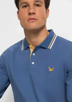 bonprix Shirts & Polos|Große Größen|Poloshirt aus reiner Bio-Baumwolle (2er Pack) hellindigo + graugrün