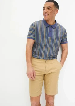 bonprix Große Größen|Shirts & Polos|Poloshirt aus reiner Bio-Baumwolle indigo bedruckt