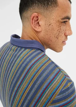 bonprix Große Größen|Shirts & Polos|Poloshirt aus reiner Bio-Baumwolle indigo bedruckt