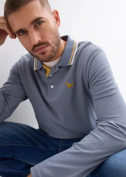 bonprix Shirts & Polos|Große Größen|Poloshirt aus reiner Bio-Baumwolle (2er Pack) rauchblau+nachtblau