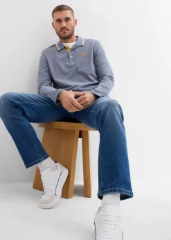 bonprix Shirts & Polos|Große Größen|Poloshirt aus reiner Bio-Baumwolle (2er Pack) rauchblau+nachtblau