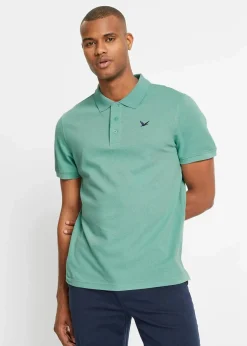 bonprix Große Größen|Basics|Poloshirt aus reiner Bio-Baumwolle (2er Pack) salbeigrün+dunkelblau