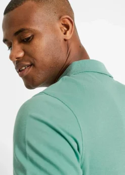 bonprix Große Größen|Basics|Poloshirt aus reiner Bio-Baumwolle (2er Pack) salbeigrün+dunkelblau