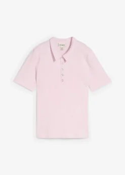 bonprix Shirts & Tops|Poloshirt aus Viskose-Mix puderflieder