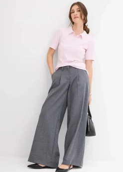 bonprix Shirts & Tops|Poloshirt aus Viskose-Mix puderflieder