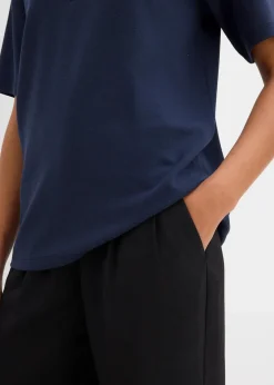 bonprix Shirts & Tops|Poloshirt aus Viskose-Mix dunkelblau