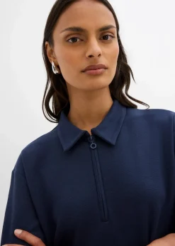 bonprix Shirts & Tops|Poloshirt aus Viskose-Mix dunkelblau