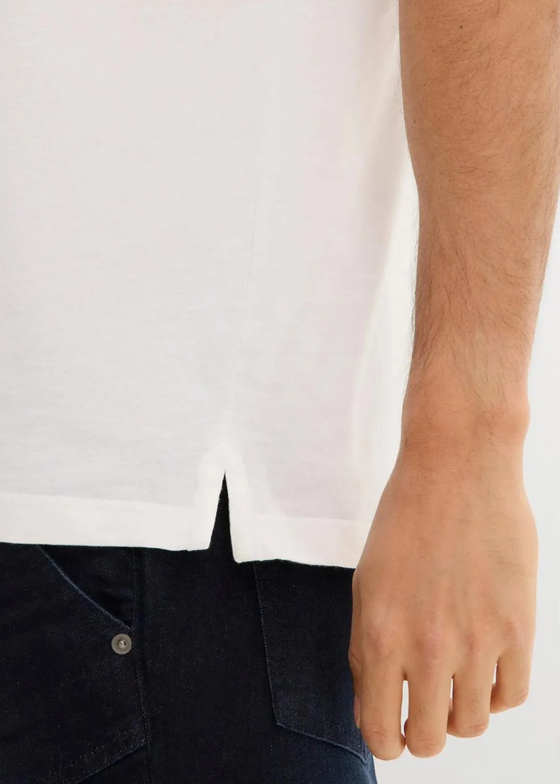 bonprix Große Größen|Shirts & Polos|Poloshirt, Kurzarm aus reiner Bio-Baumwolle (2er Pack) dunkelblau+weiß bedruckt