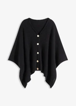 bonprix Ponchos|Schuhe & Accessoires In Spezialgrößen·Tücher & Ponchos|Poncho schwarz