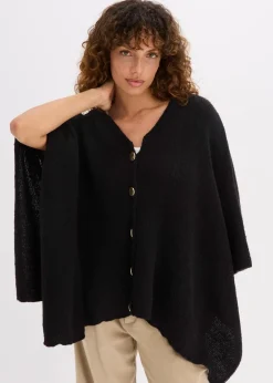 bonprix Ponchos|Schuhe & Accessoires In Spezialgrößen·Tücher & Ponchos|Poncho schwarz