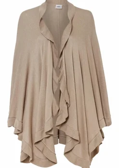 bonprix Ponchos|Schuhe & Accessoires In Spezialgrößen·Tücher & Ponchos|Poncho mit Kaschmiranteil taupe