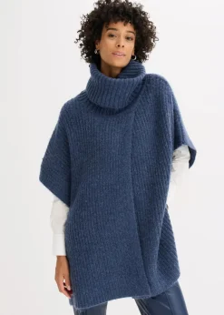 Poncho-Pullover mit Wollanteil|bonprix Best
