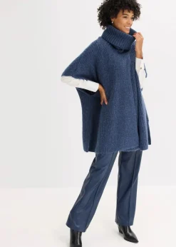 Poncho-Pullover mit Wollanteil|bonprix Best