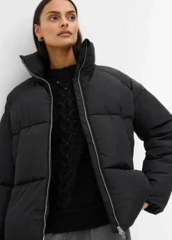 bonprix Bekleidung·Hosen|Nachhaltigere Materialien|Puffer-Jacket schwarz