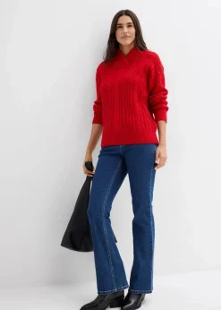 bonprix Pullover & Strickjacken|Strickmode|Pullover salsarot