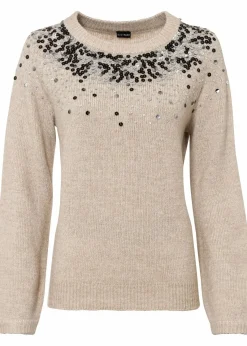 bonprix Bekleidung·Umstandsmode|Strickmode|Pullover beige meliert