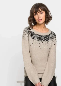 bonprix Bekleidung·Umstandsmode|Strickmode|Pullover beige meliert