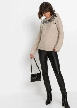 bonprix Bekleidung·Umstandsmode|Strickmode|Pullover beige meliert