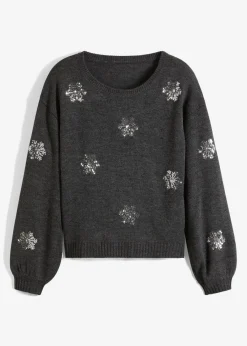 bonprix Pullover & Strickjacken|Strickmode|Pullover anthrazit meliert