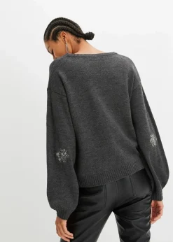 bonprix Pullover & Strickjacken|Strickmode|Pullover anthrazit meliert